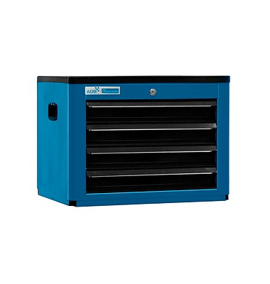 Schrank-Aufsatz blau, anthrazit 4 Schubladen 61,0 x 45,0 x 95,0 cm