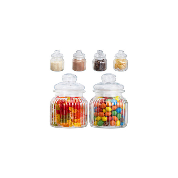 4052025277178 - Vorratsgläser 6er Set 700 ml Deckel für Lebensmittel in Küche Hochzeit Candy Bar Zubehör luftdicht klar - Relaxdays