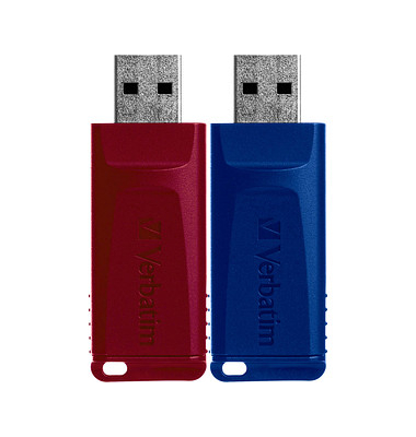 USB-Sticks Slider rot, blau 32 GB