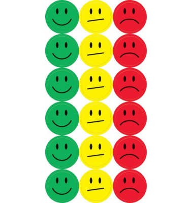 Klebepunkte Smileys Ø 20mm 180 St Bewertungspunkte, Inhalt: 180 Stück