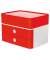 Schubladenbox Smart-Box Plus Allison 1100-17 SnowWhite/CherryRed 2 Schubladen geschlossen mit Utensilienbox