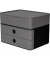 Schubladenbox Smart-Box Plus Allison 1100-19 DarkGrey/GraniteGrey 2 Schubladen geschlossen mit Utensilienbox