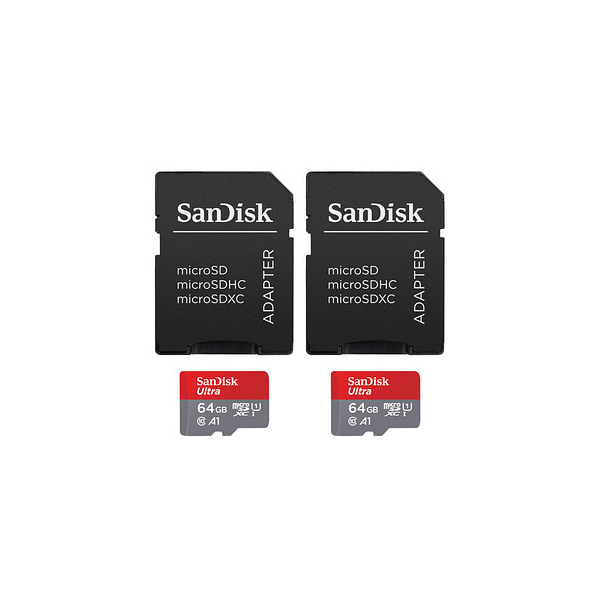 0619659200602 - Speicherkarte Ultra SDSQUAB-064G-GN6MT Micro-SDXC mit SD-Adapter Class 10 bis 140 MB s 64 GB 0619659200602 SanDisk 2 Stück