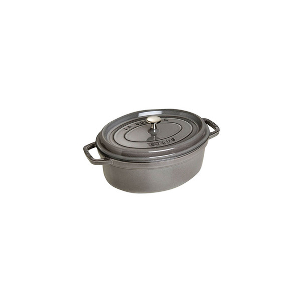 3272341031181 - Bräter STAUB Cocotte Töpfe Gr 55 l + Ø 31 cm + Höhe 167 cm grau (graphit grau) robust langlebig perfekte Hitzeverteilung Aromaregen-Deckel