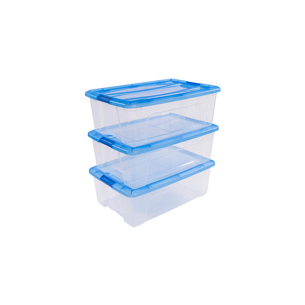 4049699598067 - 3 Clear NTB Aufbewahrungsboxen 3x 300 l transparent blau 395 x 575 x 295 cm