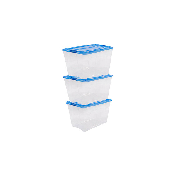 4049699598180 - 3 Clear NTB Aufbewahrungsboxen 3x 600 l transparent blau 395 x 575 x 525 cm