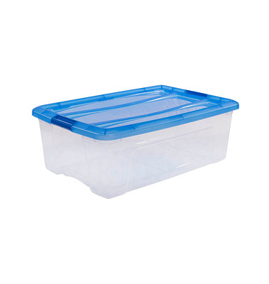 Aufbewahrungsbox Clear NTB 6294, außen 39,5x57,5x20,5cm, Polypropylen transparent/blau