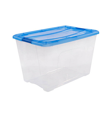 Aufbewahrungsbox Clear NTB 6298, außen 39,5x57,5x36,5cm, Polypropylen transparent/blau