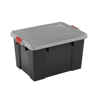 Aufbewahrungsbox DIY SK-210 6179, außen 29,7x46x25,7cm, Polypropylen schwarz/grau/rot