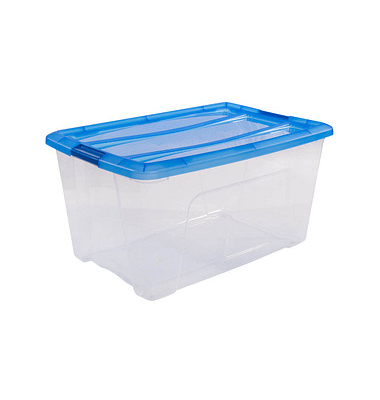 Aufbewahrungsbox Clear NTB 6296, außen 39,5x57,5x30,5cm, Polypropylen transparent/blau