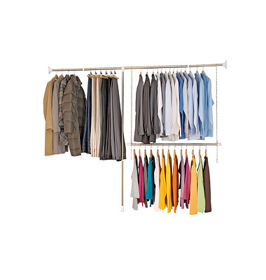 Teleskop-Garderobe silber Metall Haken 150,0-245,0 x 160,0-202,0 cm