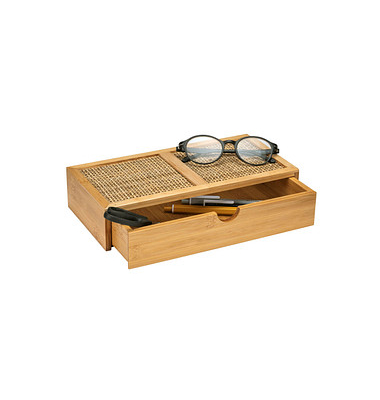 Aufbewahrungsbox Allegre 25603100, außen 28x14x6cm, Bambus/Rattan braun