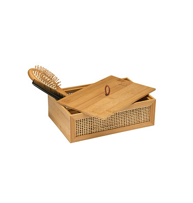 Aufbewahrungsbox Allegre 25606100, außen 22x15x7cm, Bambus/ Rattan braun