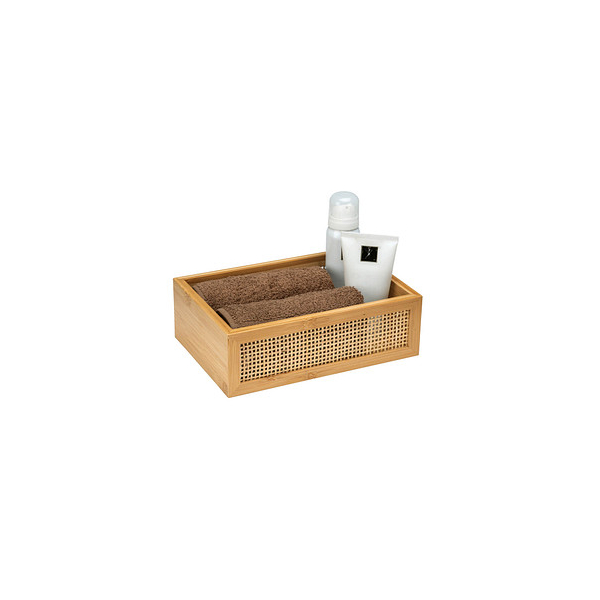 4008838384435 - Aufbewahrungsbox Allegre L 25602100 außen 22x15x7cm Bambus Rattan braun 4008838384435 WENKO