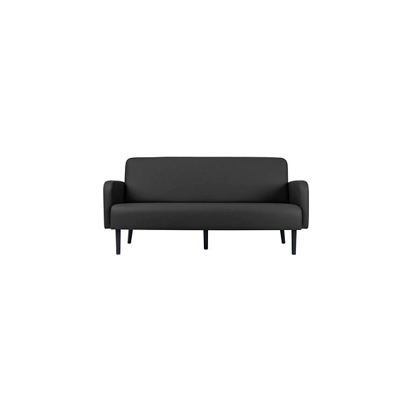 3660141954760 - Dreisitzer Sofa easyChair® by Paperflow LISBOA desinfektionsmittelbeständiger Kunstlederbezug schwarz Fußgestell schwarz B 1590 x T 550 x H 430 mm