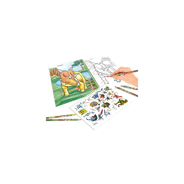 4010070600600 - Dino World - Colouring Book With Coloured Pencils