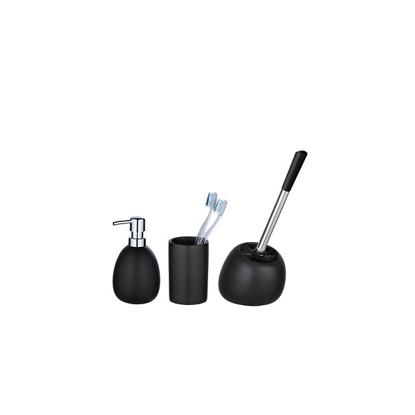 4008838360057 - Bad-Accessoire Set Polaris Schwarz matt 3-teilig Keramik Schwarz Keramik schwarz - schwarz - Wenko