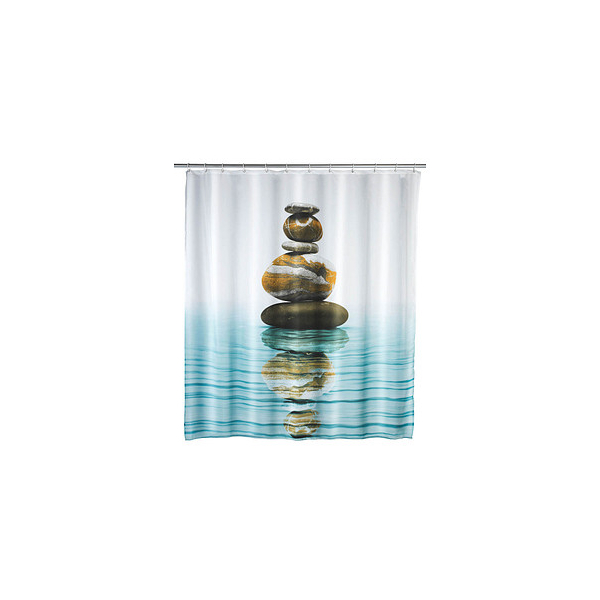 4008838209615 - WENKO Duschvorhang Meditation Textil (Polyester) 180 x 200 cm waschbar Mehrfarbig Polyester mehrfarbig - mehrfarbig