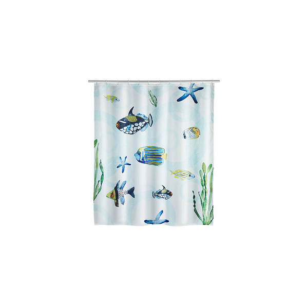 4008838221976 - Duschvorhang Aquaria Textil (Polyester) 180 x 200 cm waschbar Mehrfarbig Polyester mehrfarbig - mehrfarbig - Wenko