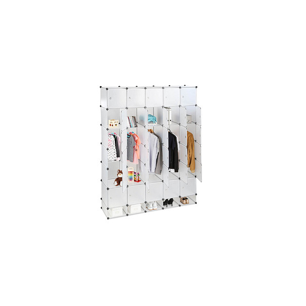 4052025942373 - Kleiderschrank transparent 20 Fachböden 1800 x 465 x 2340 cm 4052025942373 relaxdays