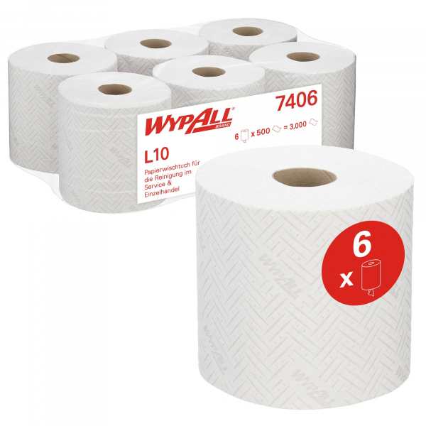 5027375053672 - WYPALL* Wischtuch L-10 EXTRA + Zentralentnahme RCS aus Airflexmaterial 2400 Tücher 1-lagig