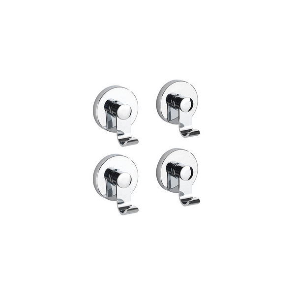 4008838356760 - Vacuum-Loc® Haken-Set Irun 2 x 2 Haken Zwei 2er Sets Befestigen ohne bohren Silber glänzend Kunststoff (abs) chrom - silber glänzend - Wenko