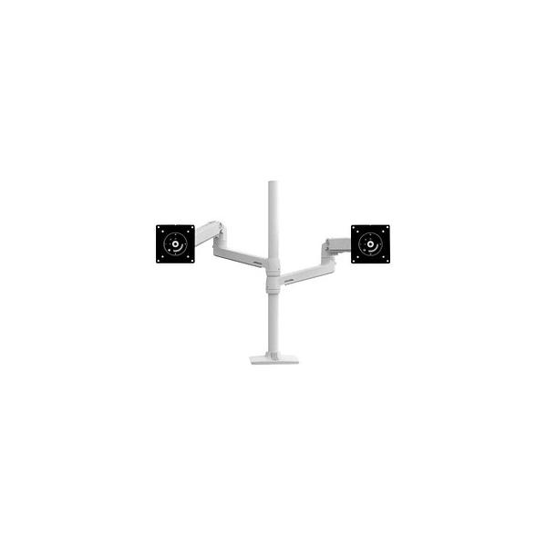 0698833061581 - LX Dual Stacking Arm Tall Pole - Tischständer für 2 LCD-Bildschirme - Aluminium - White - Bildschirmgröße bis zu 40 - Bildschirmgröße bis