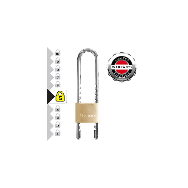 3520190019554 - MasterLock Vorhängeschloss - Verstellbarer Bügel - Massiv Messing - 50mm - 1950EURD