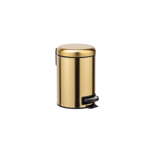 4008838294215 - Kosmetik Treteimer Leman Gold matt 3 l Edelstahl Gold Edelstahl rostfrei gold Polypropylen schwarz - gold - Wenko