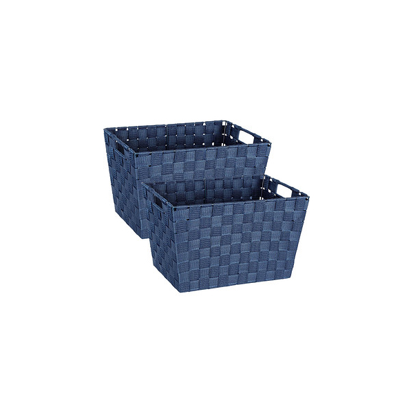 4008838318003 - Aufbewahrungskorb WENKO Adria Aufbewahrungsboxen Gr B H T 35 cm x 22 cm x 40 cm blau (dunkelblau) Körbe Aufbewahrungsboxen