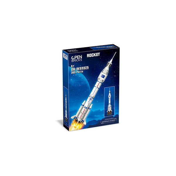 4260350565536 - OB-WS0825 Rakete mit LED-Licht Bausatz 4260350565536 OPEN BRICKS