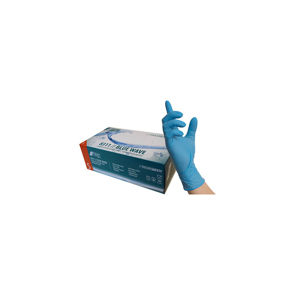 4059904035515 - Nitras Medical - nitras Einmalhandschuhe BlueWave 8311 100 Stück - Einweghandschuhe puderfrei unsteril perfekt in einer Box zum Dosieren - Größe9