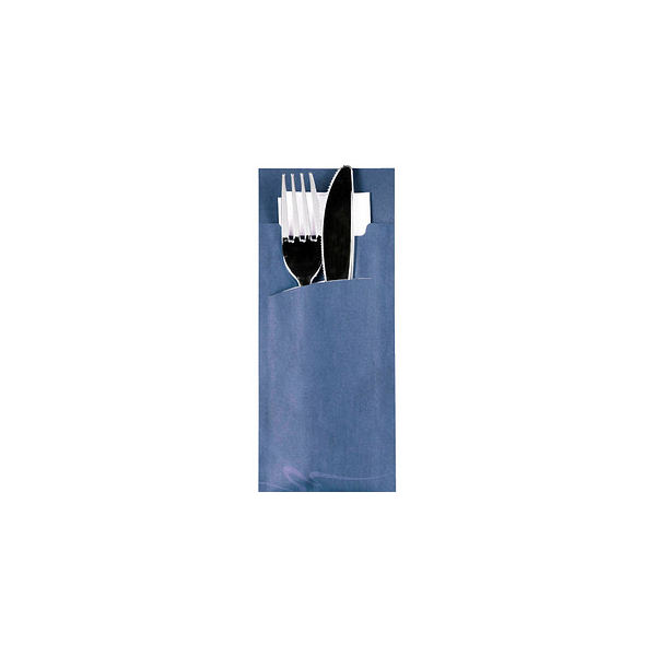 4002911931790 - Bestecktaschen Papstar inkl weißer Serviette 520 Stk B 85 x H 200 mm Papier blau