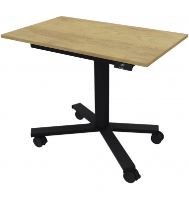 Schreibtisch eModel 2.0 MINI 810056870, elektrisch höhenverstellbar, 90x55cm (BxT), rechteckig, hickory / Schwarz