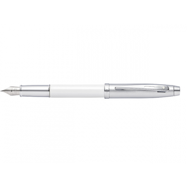 0074040540871 - Füllhalter 100 M gebürsteter Chrom  Lack weiss 0074040540871 Sheaffer