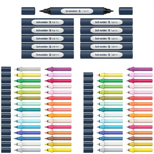 4004675162595 - Twinmarker Paint-It 040 brush+round Komplettset 72 Teile sortiert 4004675162595 Schneider