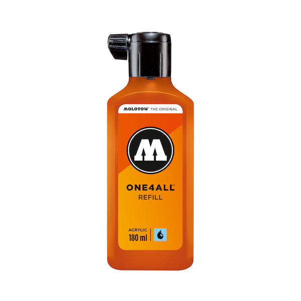 4250397601373 - Nachfüllflasche ONE4ALL ACRYLIC 180ml Nr 085 DARE orange 4250397601373 Molotow