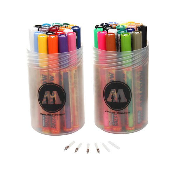 4250397606026 - Acrylmarker ONE4ALL ACRYLIC 127HS 2x 20er Dose Complete Kit Spitzen 4250397606026 Molotow