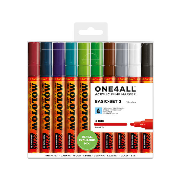 4250397614403 - Acrylmarker ONE4ALL ACRYLIC 227HS 10er Etui 4mm Basic Set 2 4250397614403 Molotow