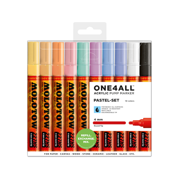 4250397614410 - Acrylmarker ONE4ALL ACRYLIC 227HS 10er Etui 4mm Pastel Set 4250397614410 Molotow