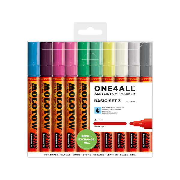 4250397625348 - Acrylmarker ONE4ALL ACRYLIC 227HS 10er Etui 4mm Basic Set 3 4250397625348 Molotow