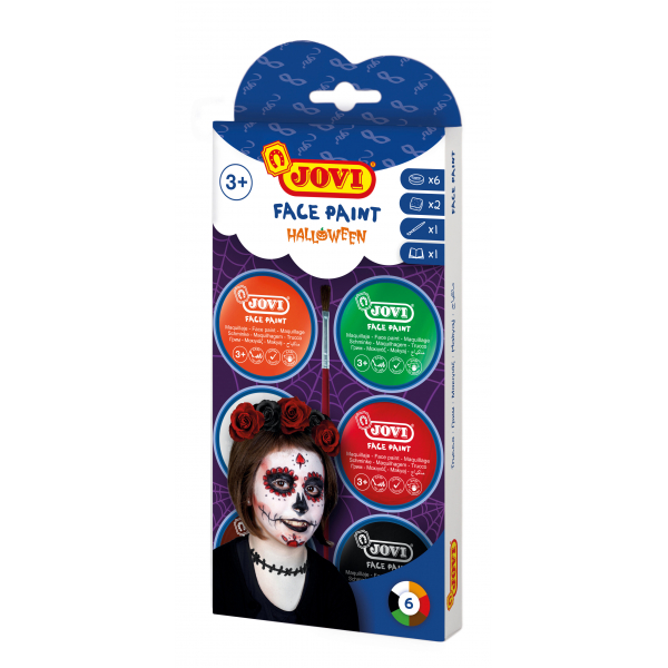 8412027030878 - FACE PAINT HALLOWEEN Schminke 6 Dosen farbig sortiert Zubehör 8412027030878 Jovi