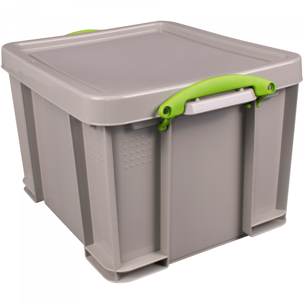 5060456658595 - Aufbewahrungsbox Recycling 42RDG 42 Liter mit Deckel außen 520x440x310mm Polypropylen 100 % recycelt taubengrau 506045665859