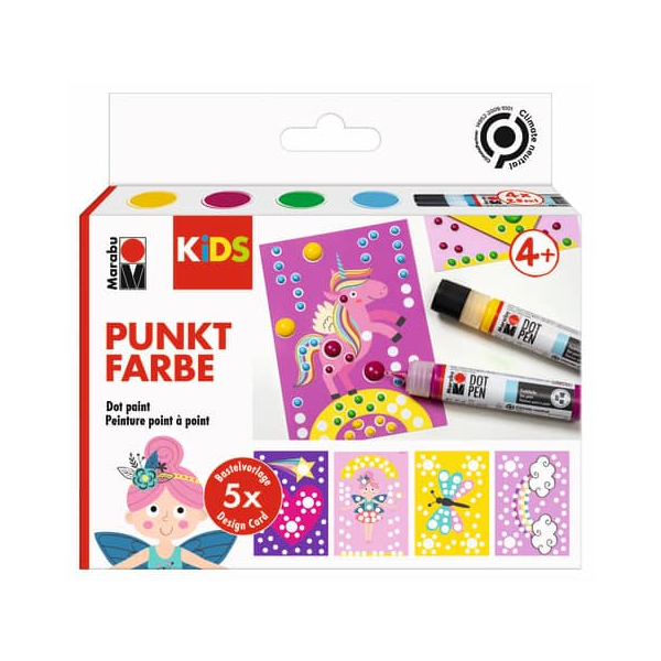 4007751942289 - KiDS Punktfarbe Dot Pen Set Einhorn 4 x 25 ml auf Wasserbasis im Liner trocknet matt und erhaben auf - 1 Stück (0311000000103)