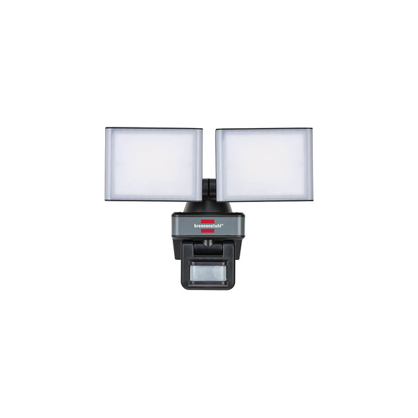 4007123674718 - Brennenstuhl Connect WiFi LED Duo Strahler WFD 3050 P Bewegungsmelder 30 W 3500 lm IP54 App- und Sprachsteuerung für Außenbereich B 240 x H 120 mm schwarz