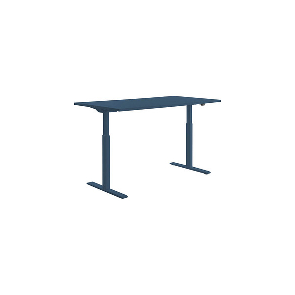 4014296927541 - E-Table elektrisch höhenverstellbarer Schreibtisch petrolblau rechteckig T-Fuß-Gestell blau 1600 x 800 cm 4014296927541 Topst