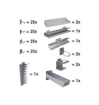Haken-Sortiment 110-teilig Lochwand-Haken-Sortiment