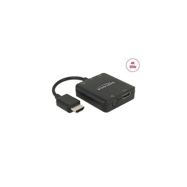 4043619627844 - DeLOCK HDMI Micro USB 20 B HDMI 35 mm Adapter Audio Extractor 4K 30 Hz 015 m schwarz