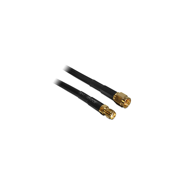 4043619884438 - WLAN-Antennen Verlängerungskabel [1x SMA-Stecker - 1x SMA-Buchse] 200 m Schwarz vergoldete Steckkontakte