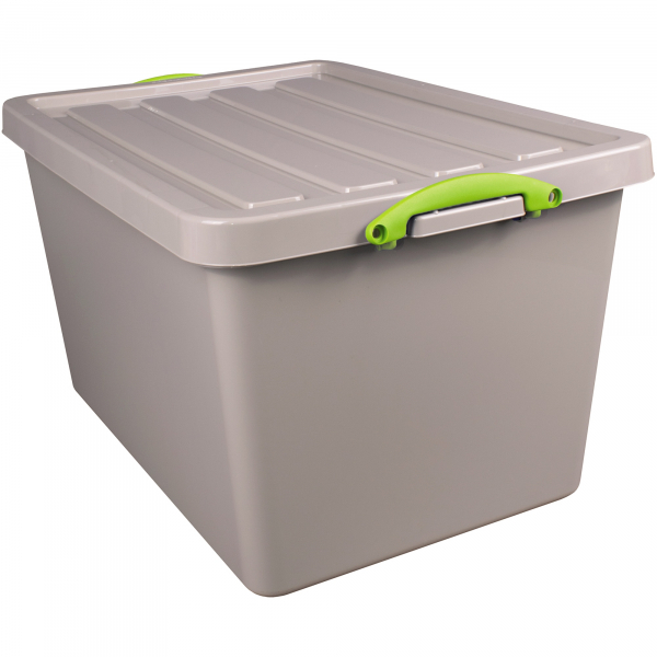 5060231632765 - Aufbewahrungsbox Recycling 96RDG 96 Liter mit Deckel außen 715x495x400mm Polypropylen 100 % recycelt taubengrau 506023163276